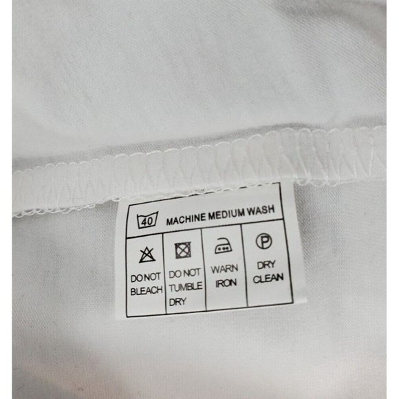 Rare Gold Leaf Large White Black Strap Design Crew Neck Designer T-Shirt - Picture 10 of 12